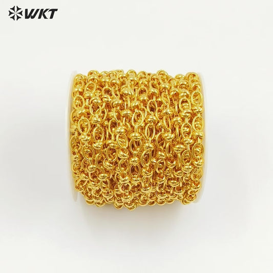 WT-BC238 Popular Sales Metal Gold Plated Chain Oval Shape Yellow Brass Link Accessories For Jewelry Handmade