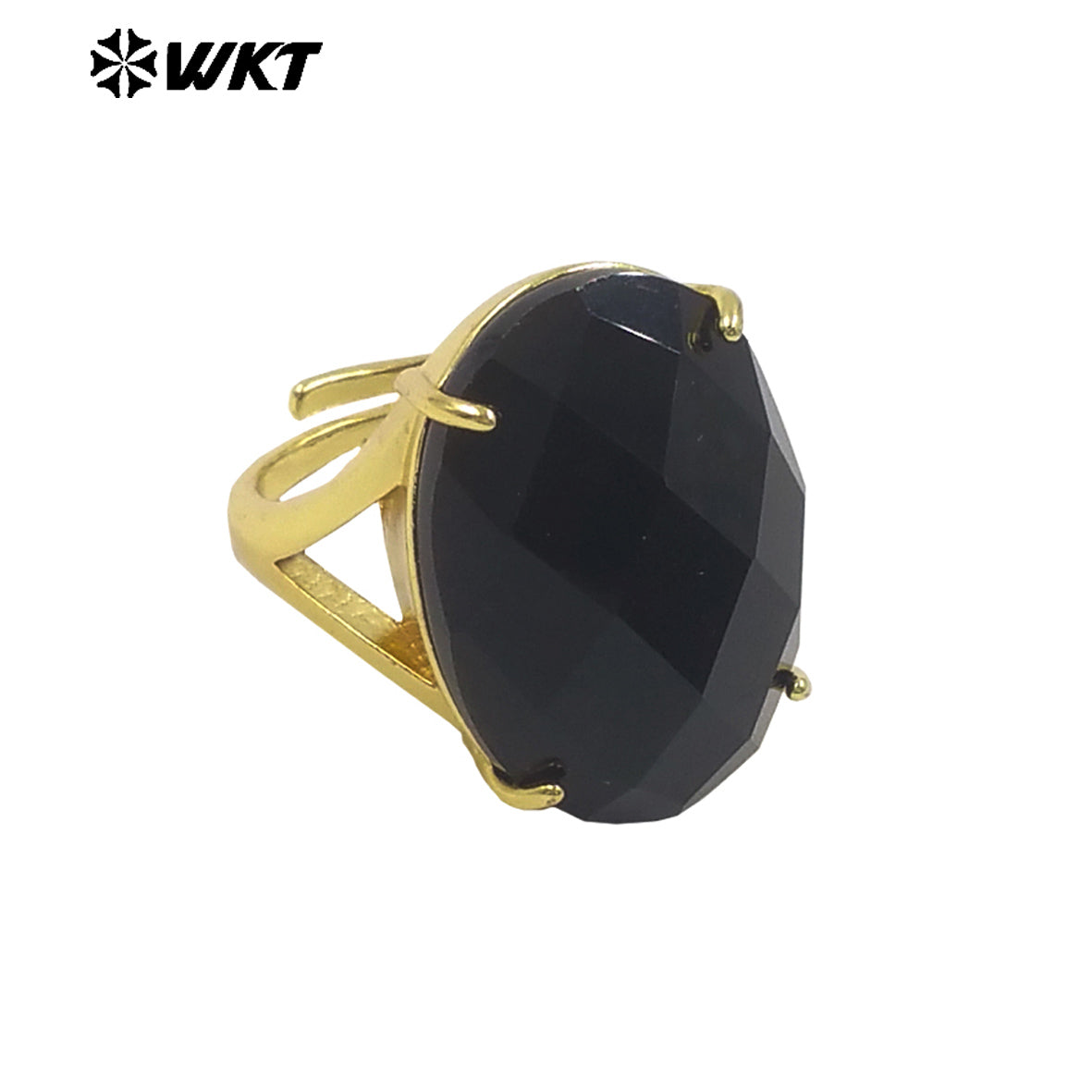 WT-R604 Good Quality Gold Electroplated Faceted Multiple Natural Gemstones Rings For Friends Fashionable Jewelry Present