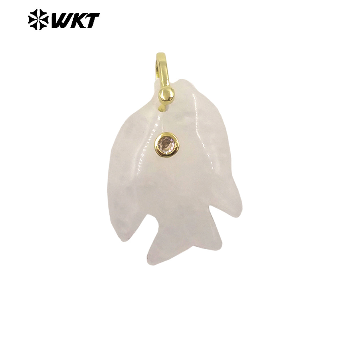 WT-P2106 Interesting Lovely Various Natural Gemstone And Zircon Fish Shape Charms Pendants For Women Fashion Jewelry Making