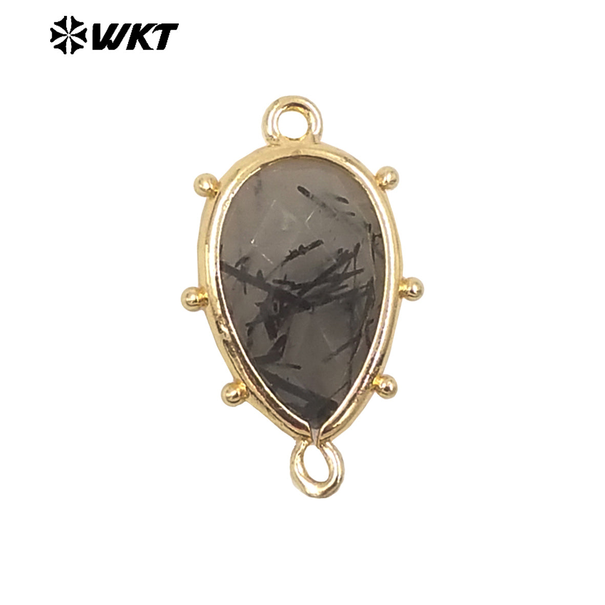 WT-C329 WKT Spring Series Candy Color Lovely Small Teardrop Natural Sun Stone Bracelet Connectors for DIY Jewelry Making
