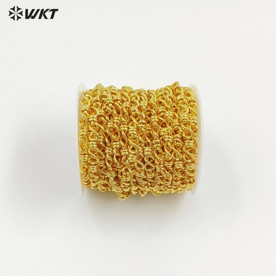 WT-BC249 High Quality Fashion Chain Link Accessories Gold Electroplated Resist Tarnishable "8" Shape Necklace Making Finding