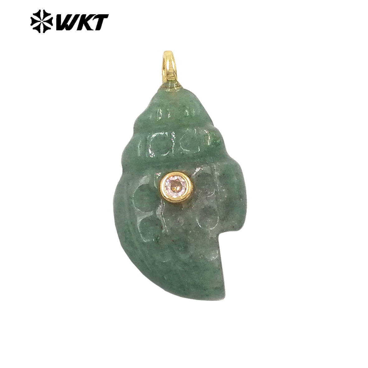 WT-P2122 Popular Lovely Style Natural Gemstones And Zircon Conch Shape Pendants For Handmade Earrings DIY Accessories