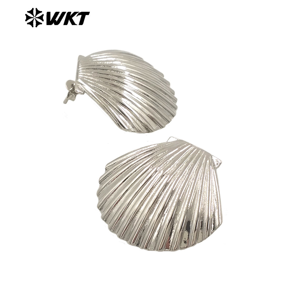 WT-E769 Hot Sale Unique Design 18K Gold Plated and Silver Elegant Scallop Shell Earrings for Women As Daily Decorative Jewelry