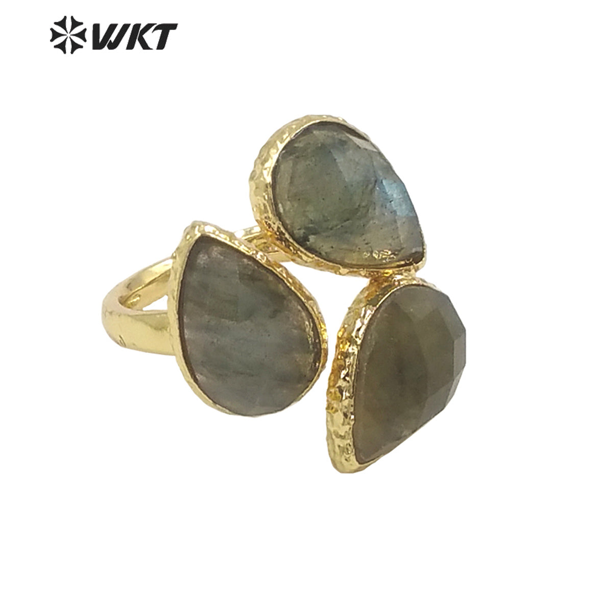 WT-R492 WKT Fashion Design Drop Shaped Gift for Women Colorful High Quality Gorgeous Natural Gemstone Stone Ring