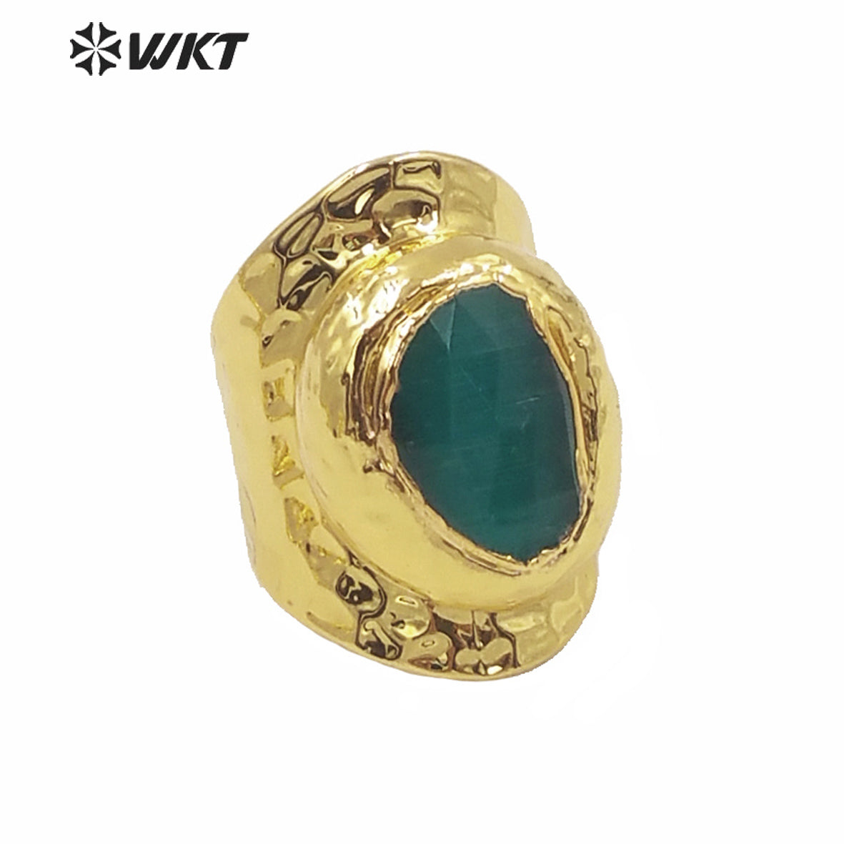WT-R365 Winter Populared Color Cat Eye Stone Cigar Ring 18k Real Gold Plated Resist Tarnishable Wide Band Gold Ring for Women