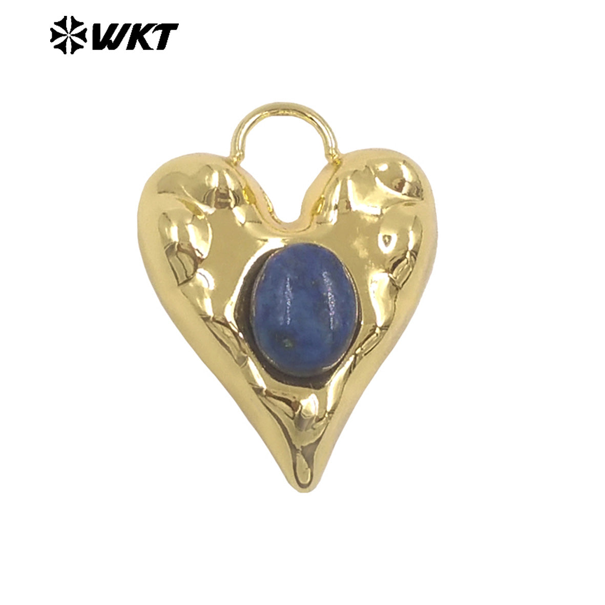 WT-P2132 Exquisite Unique 18K Gold Plated Natural Gemstones Heart Shape Little Charms Pendants For Women Jewelry Decorative