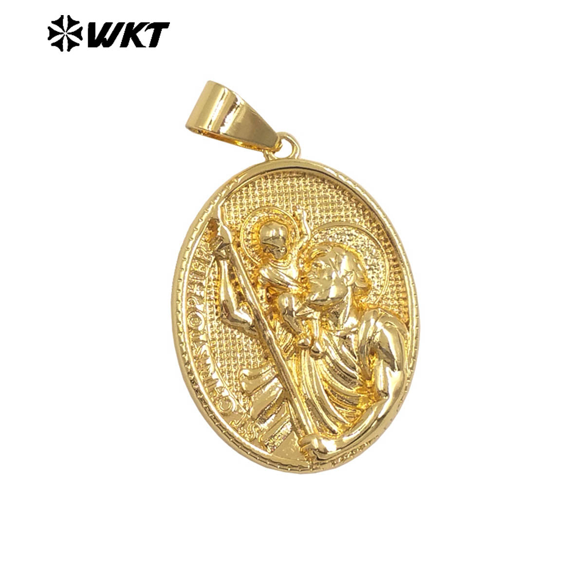 JFE147 Wholesale Newest Metal Yellow Brass Gold Plated Jesus Religious Pendant Resist Tarnishable For Necklace Jewelry DIY