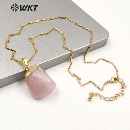 WT-N1211 Wholesale New Natural Gemstone Necklace Gold Plated Stylish Women Charm Jewelry Natural Stone Necklace