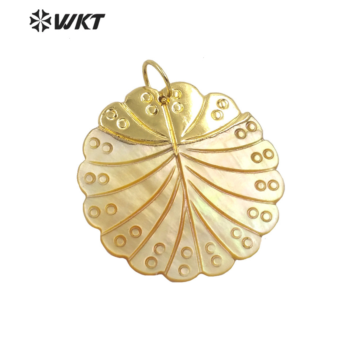WT-JP300 Hot Selling Niche Design Flower Pendant Horn Shell Shell Textured Exotic Pendant Jewelry Accessories Shell Pendant