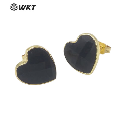 WT-E649 2021 Best Fashion Jewelry Earrings Gemstone Heart-shaped Earrings Elegant Fine Attractive Earrings for Lady As a Gift