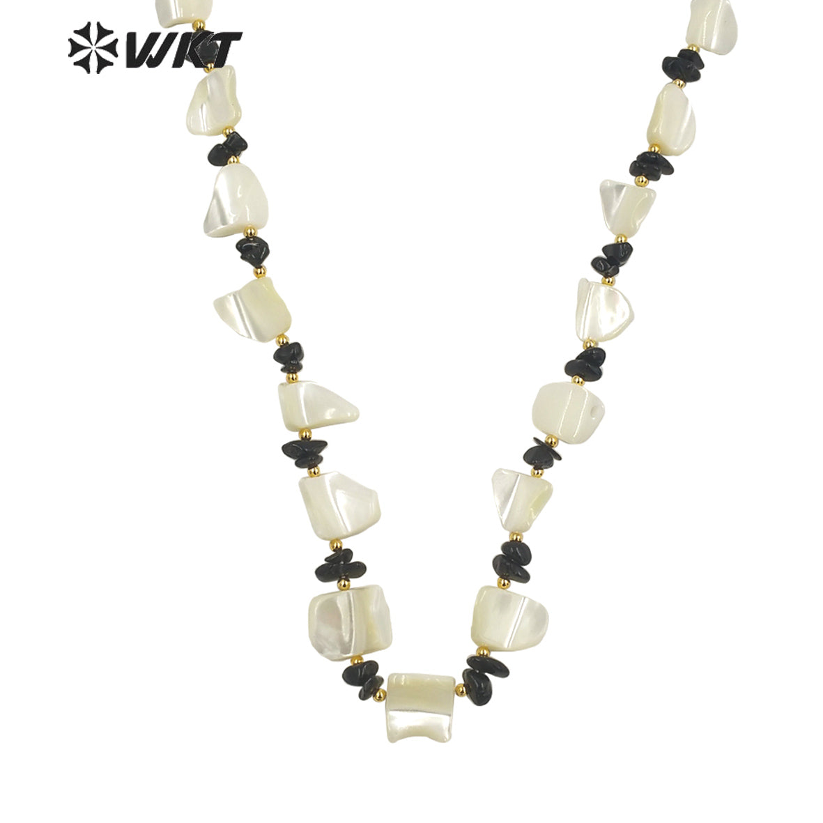 WT-JN225 Wholesale New Vintage Faceted Shell Hand Strand Long Necklace Women Purity Wedding Shell Necklace in 19 Inch