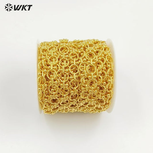 WT-BC240 Exquisite Beautiful Design Round Shape Gold Plated Chain Necklace Jewelry Making Finding Lovely Style Wholesale