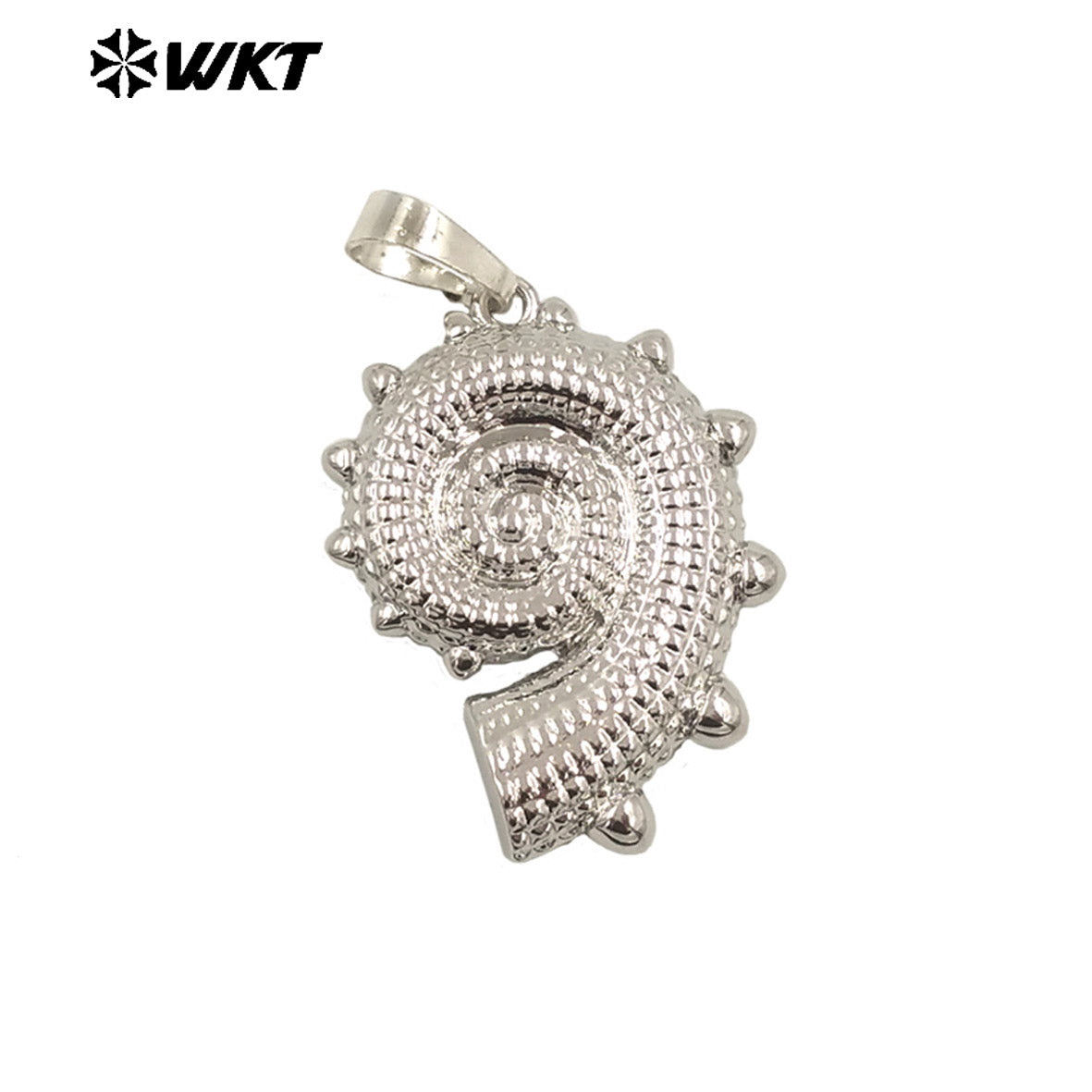 WT-P2002 Latest Design Cute Vividly Snail Shell Shape Two Color Wholesale Pendant Charms Finding Trumpet Pendants