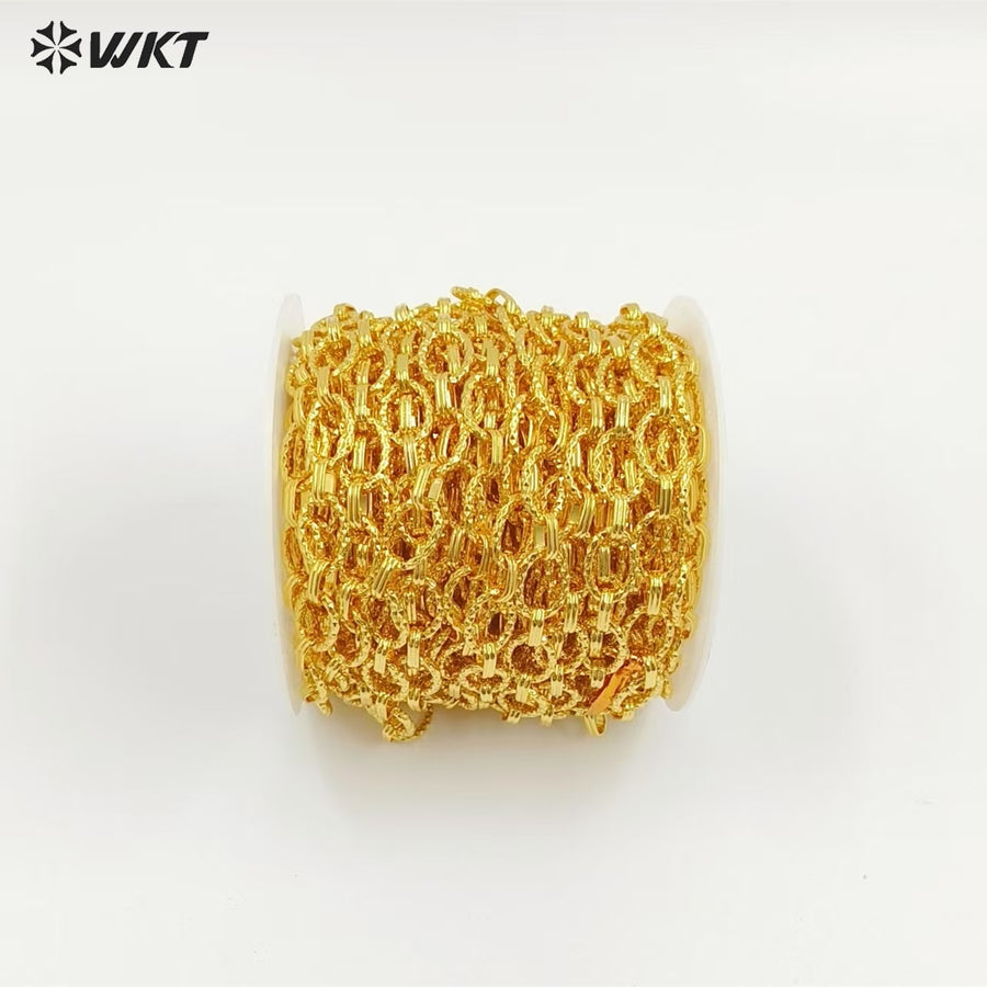 WT-BC247 Amazing Big Oval Shape Jewelry DIy Chain For Luxury Necklace Making With Gold Metal Electroplated Link Accessories