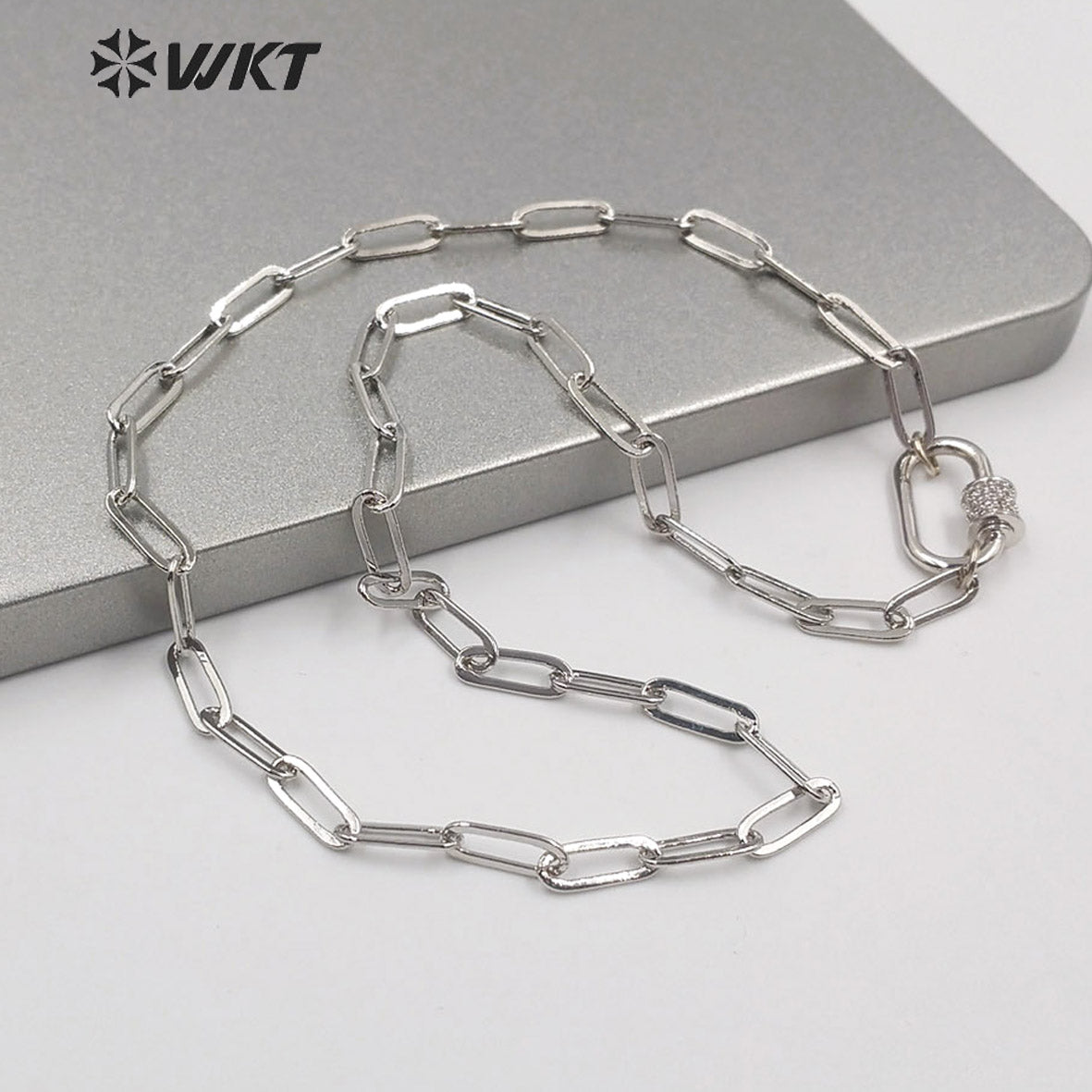 WT-N1223 Most Populared Hot Long Link Chain Necklace 18k Real Gold Plated Resist Tarnishable Brass Link Chain Necklace