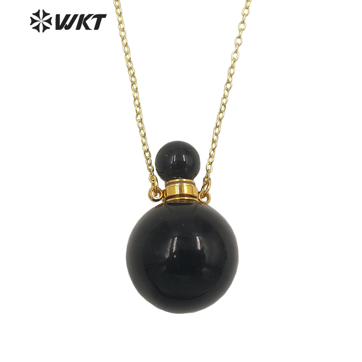 WT-N1442 WKT Best 2023 Newest Natural Aura Cluster Quartz Women Simple Hoop Aura Perfume Bottle Necklace