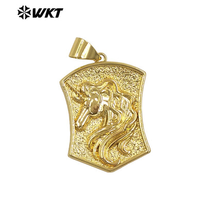 JFE145 Amazing Yellow Brass Gold Plated People Pendant Four Unique Designs Single Hoop For Fashion Jewelry Accessories Making
