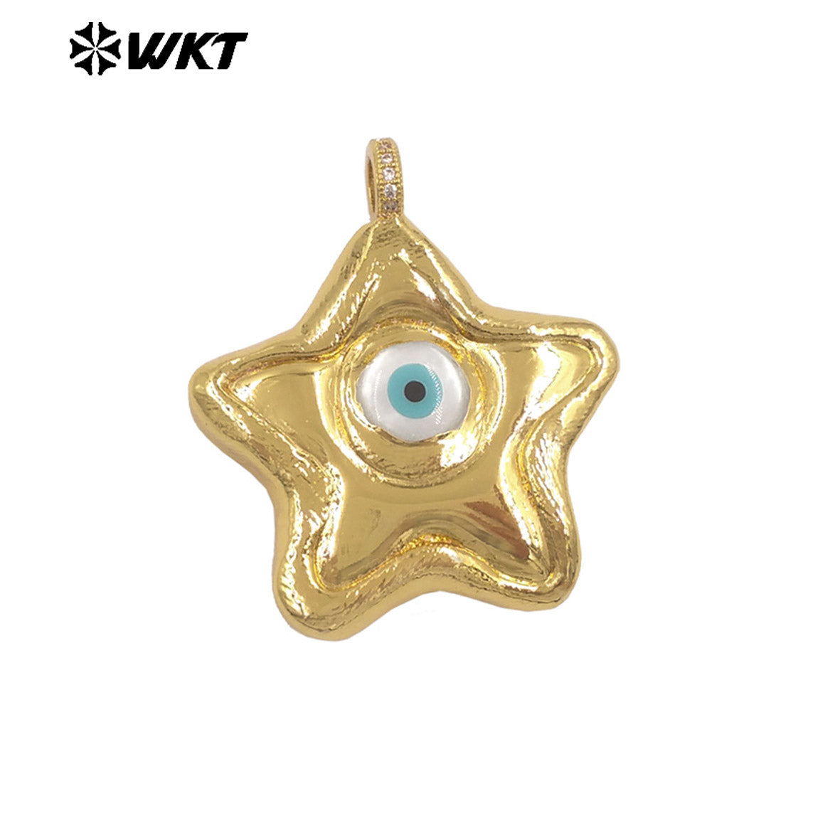 WT-JP451 Peculiar Wholesale Gold Plated Natural Shell Eye Star And Egg Design Charm Pendants As Halloween Gift Making Findings