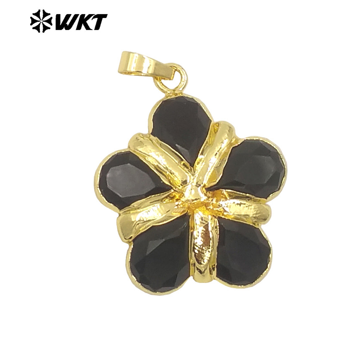 WT-P1966 Wholesale Unique Charming Teardrop Stone Assemble As Flower Pendants in 18K Real Gold Plated for Necklace Jewelry