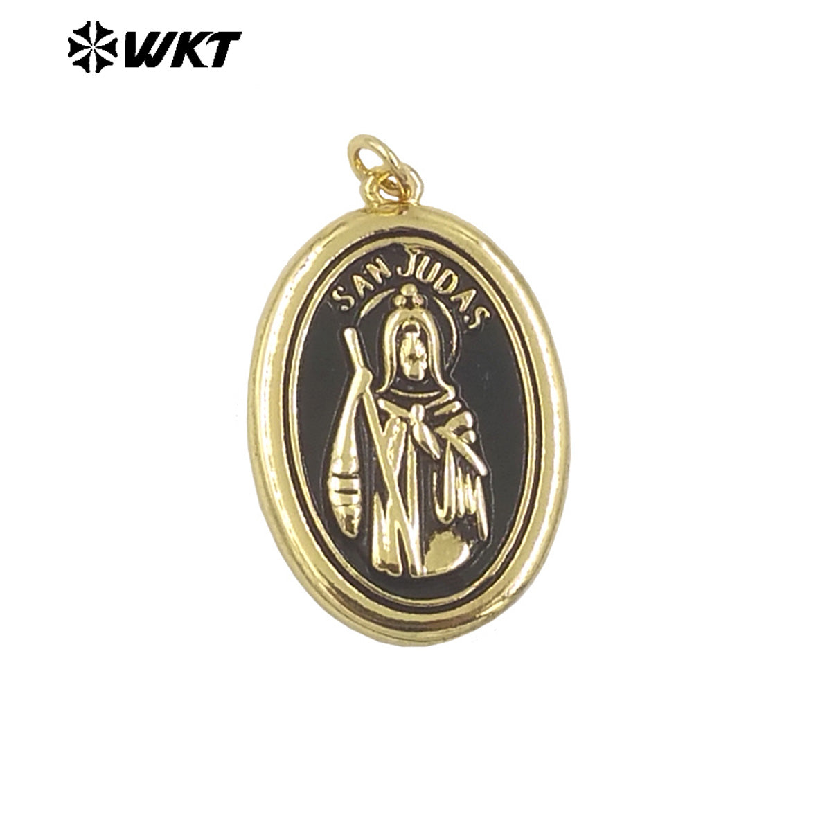 WT-MP291 New Design 18K Gold Plated Religious Brass Medal San Judas Christian Charms Pendants