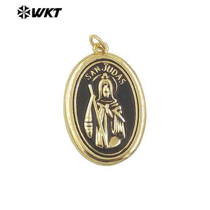 WT-MP291 New Design 18K Gold Plated Religious Brass Medal San Judas Christian Charms Pendants