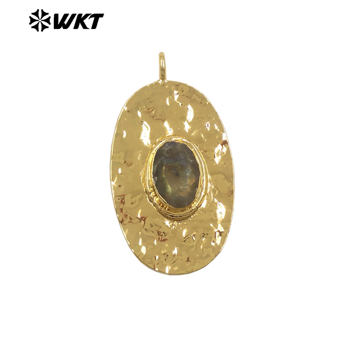 WT-P2104 Fresh Design 18K Gold Electroplated With Natural Gemstones Long Pendants For Women Simple Necklace DIY Making