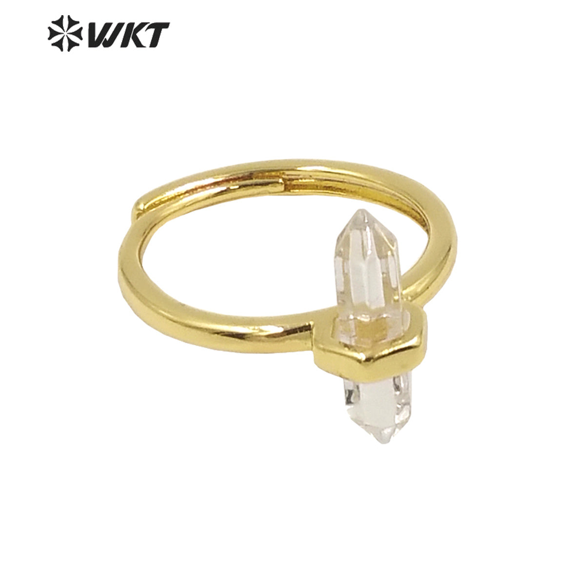 WT-R403 Natural Gemstone Amethyst Rose Quartz Crystal Quartz Pendant Hexagonal Delicate Pendant As Women Gifts Gemstone Ring
