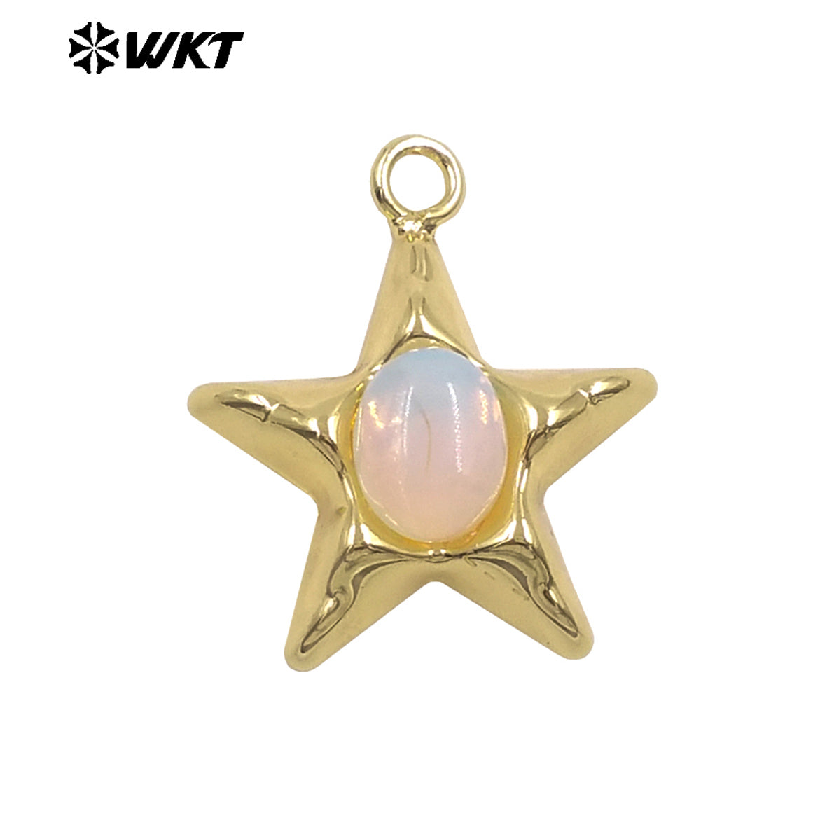 WT-P2133 Wonderful Design Gold Electroplated Natural Gemstones Star Shape Tiny Pendants For Friend Jewelry Gift DIY Making