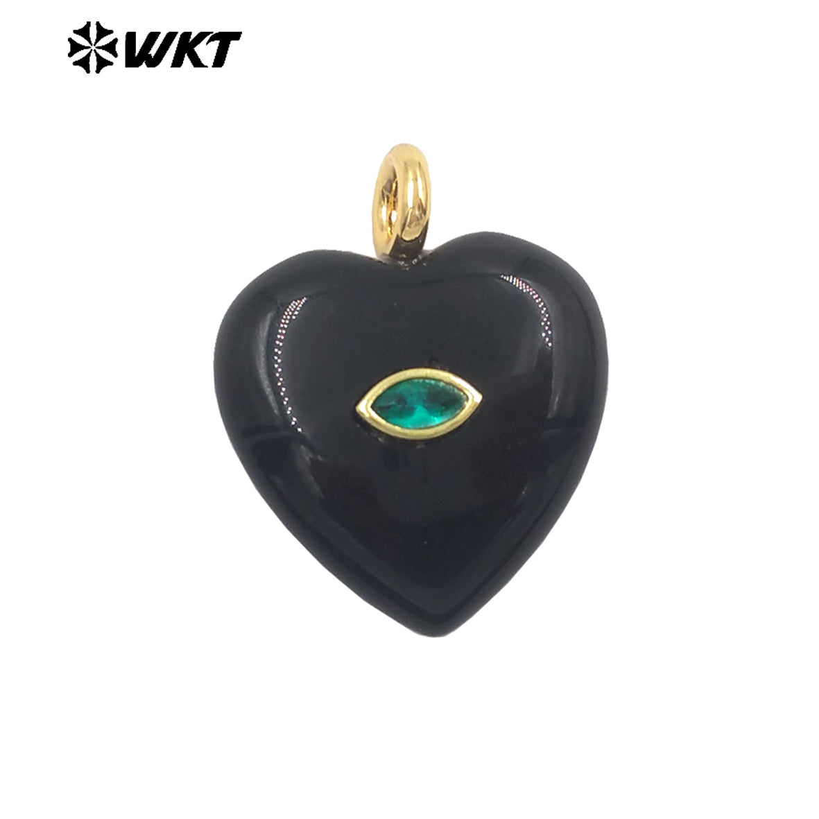 WT-P2042 Popular Sale Lapis Natural Stone Gold Plated Zircon Heart Shape Pendants For Romantic Women Necklace DIY Making