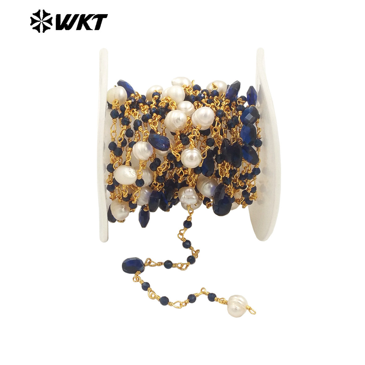 WT-RBC239 Wholesale New Handmade Wire Wrapped Natural Gemstone Beads DIY Jewelry Chain for Necklace Design
