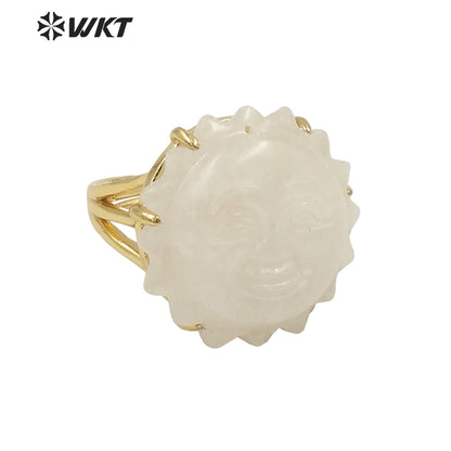 WT-R489 WKT Fashion Design Trendy Gift for Women Sun Design Colorful High Quality Gorgeous Natural Gemstone Stone Ring