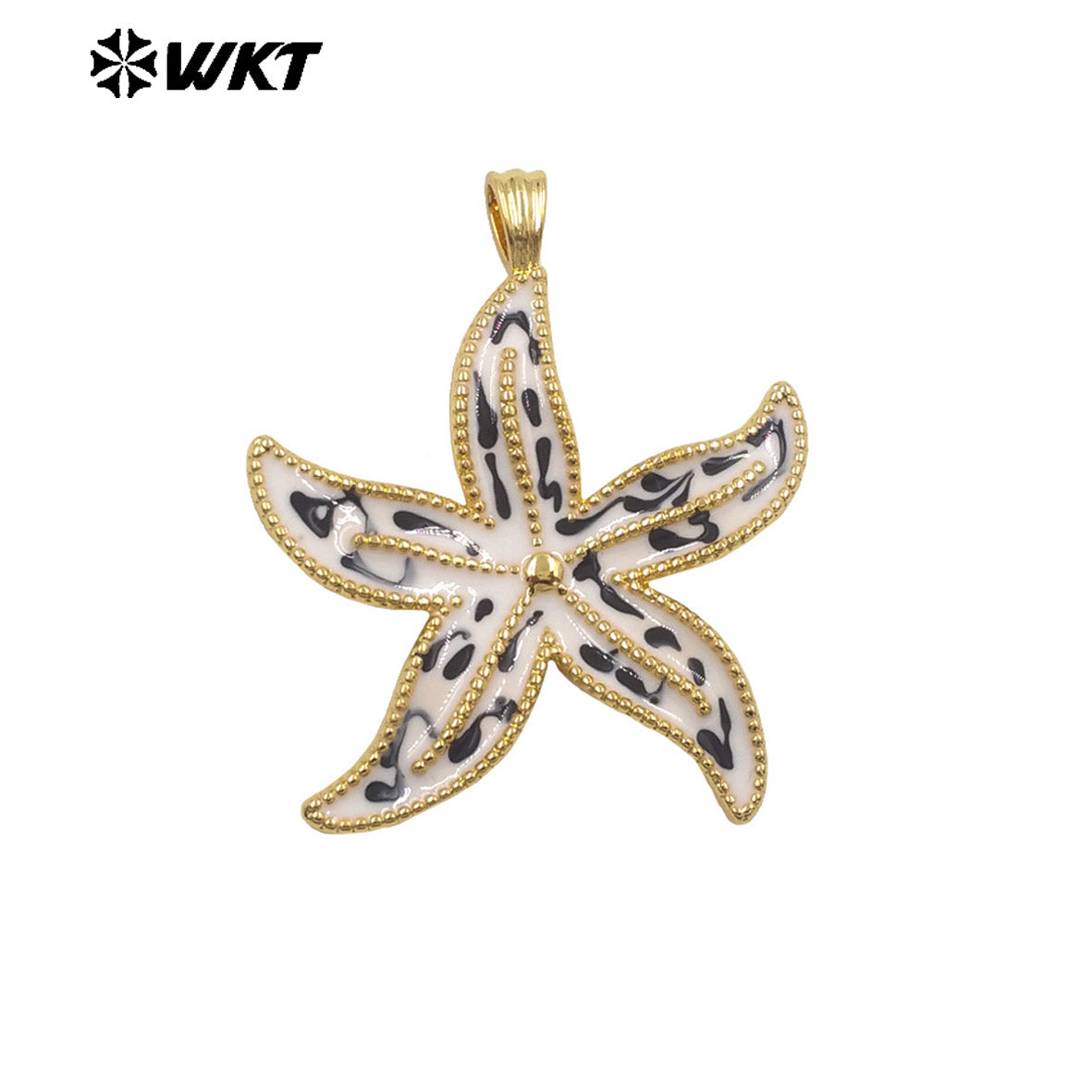 WT-P2117 Wonderful Charms Gold Plated Drop Oil Colorful Starfish Shape Pendants For Summer Style Necklace DIY Accessories