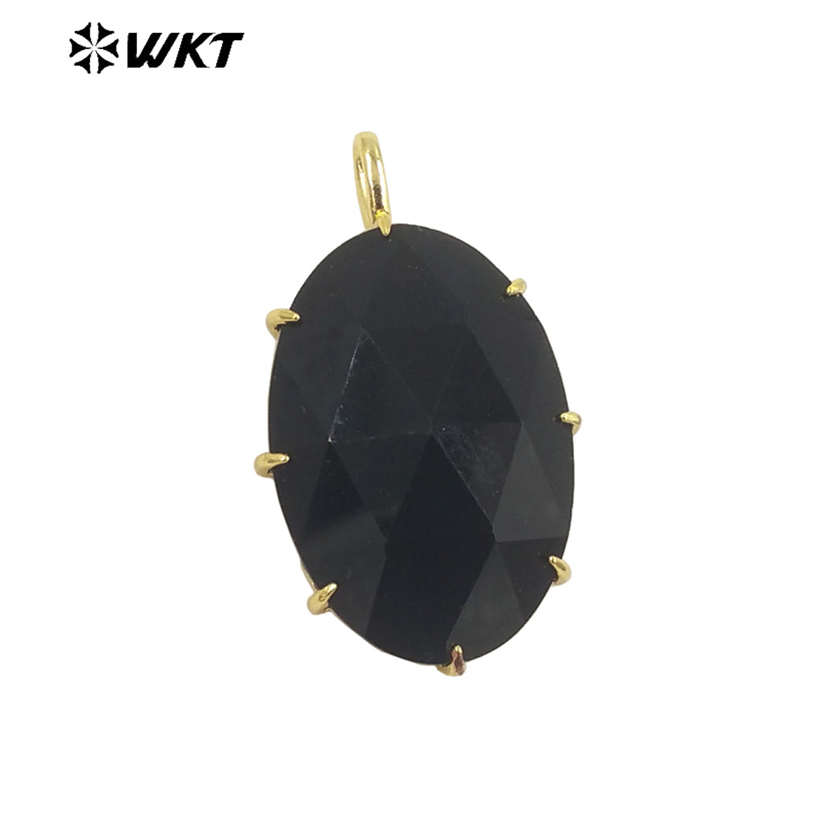 WT-P1912 New Precious Stone Design Pendant 18k Real Gold Plated Claw Setting Oval Amazonite Amethyst Stone Pendants for Birthday