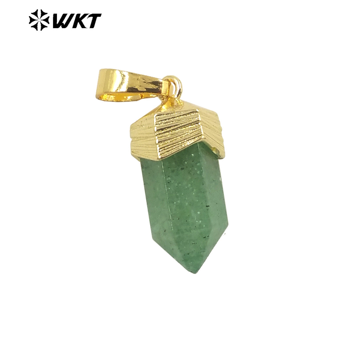 WT-P1915 New Precious Stone Design Pendant 18k Real Gold Plated Claw Setting Oval Amazonite Amethyst Stone Pendants for Birthday