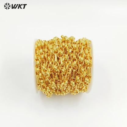 WT-BC246 Suppliers Wholesale Necklace Handmade Metal Chain With 18K Gold Plated Round And Rectangle Shape Special Design