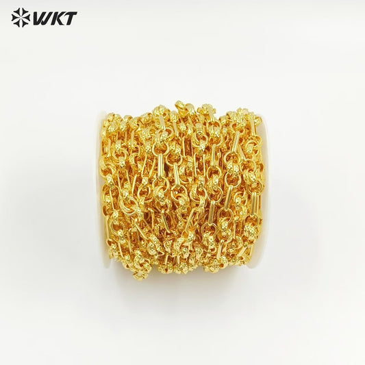 WT-BC246 Suppliers Wholesale Necklace Handmade Metal Chain With 18K Gold Plated Round And Rectangle Shape Special Design