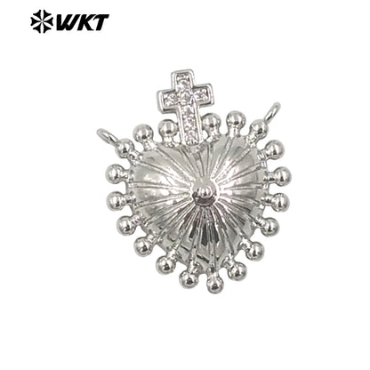 WT-MP293 Amazing New Popular Sant Heart Gold Plated Brass Religious Jewelry Pendants for Necklace