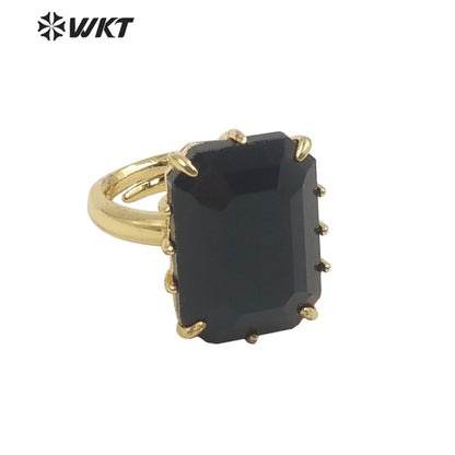 WT-R483 WKT Fashion Design Trendy Gift for Women Colorful High Quality Gorgeous Natural Crystal Stone Ring