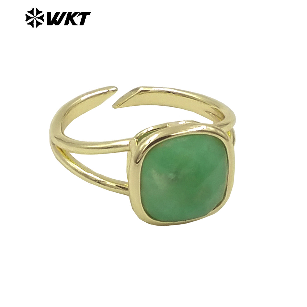 WT-R522 Wholesale New Square Natural Gemstone Setting Birthday Stone Elegant Small Amethyst Ring