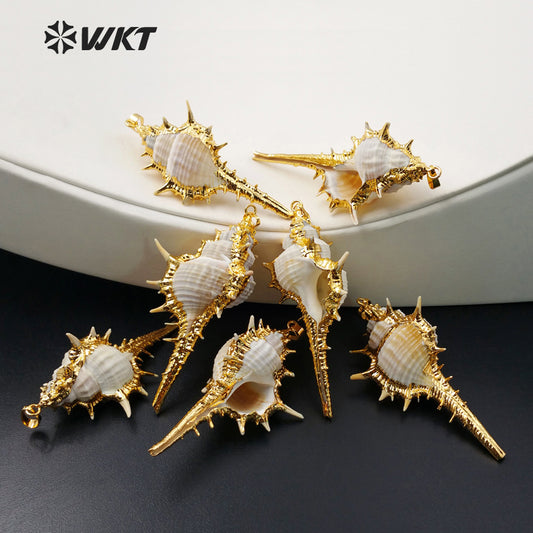 WT-JP023 Fashion Shell Pendant With 24K Gold Plated Pendant for Women Wholesale Shell Pendant