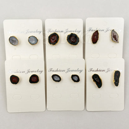 WT-E330 Wholesale Fashion Special Design Generous Natural Stone Earring With 24k Real Gold Plated for Women