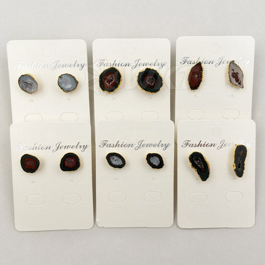 WT-E330 Wholesale Fashion Special Design Generous Natural Stone Earring With 24k Real Gold Plated for Women