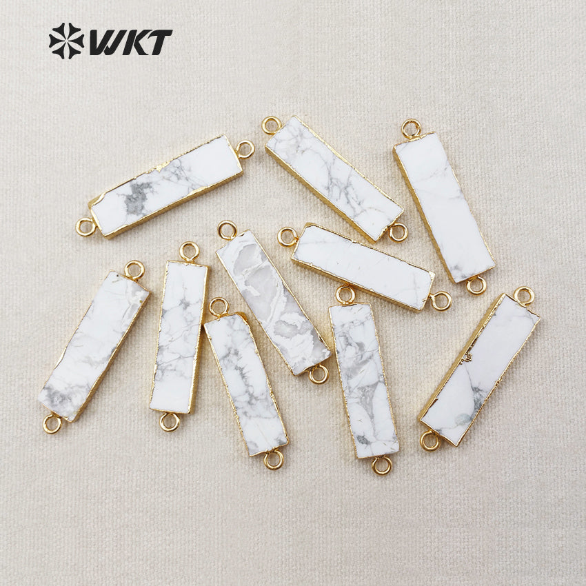 WT-C212 Fashion Connector White Turquoise Connector Rectangle Shape Women Wholesale Handmade Jewelry Design Connector
