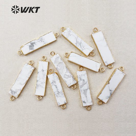 WT-C212 Fashion Connector White Turquoise Connector Rectangle Shape Women Wholesale Handmade Jewelry Design Connector