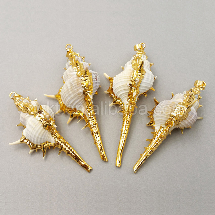 WT-JP023 Fashion Shell Pendant With 24K Gold Plated Pendant for Women Wholesale Shell Pendant