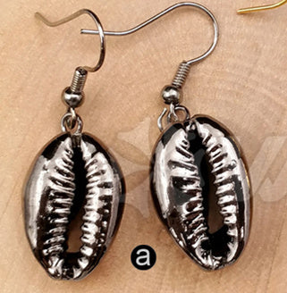 WT-E336 Wholesale the Latest Fashion Hot Sale Natural Shell 24k Real Gold/gun Black /rose Gold/ Silver Earring for Gift
