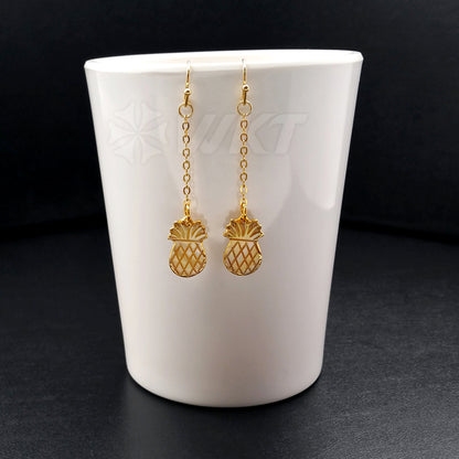 WT-E374 WKT Wholesale New Hot Sale Pineapple Shell Earrings Elegant Shell Dangle Charm Earrings with 18k Real Gold Plated