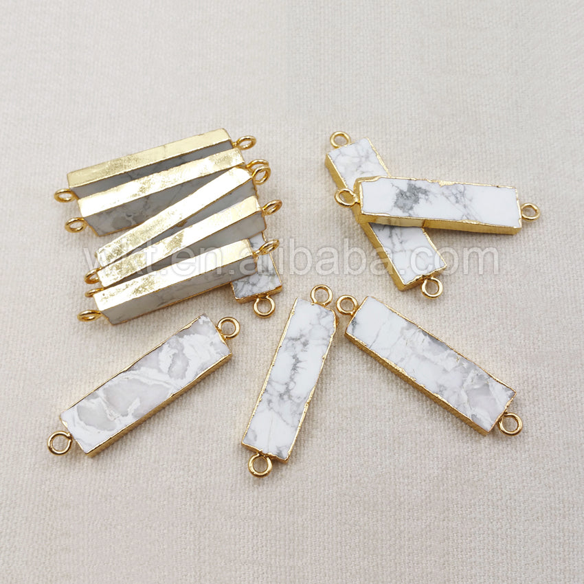 WT-C212 Fashion Connector White Turquoise Connector Rectangle Shape Women Wholesale Handmade Jewelry Design Connector