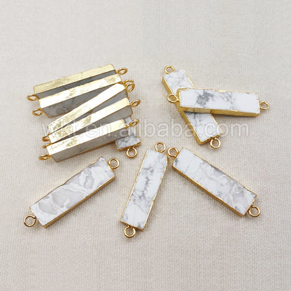 WT-C212 Fashion Connector White Turquoise Connector Rectangle Shape Women Wholesale Handmade Jewelry Design Connector