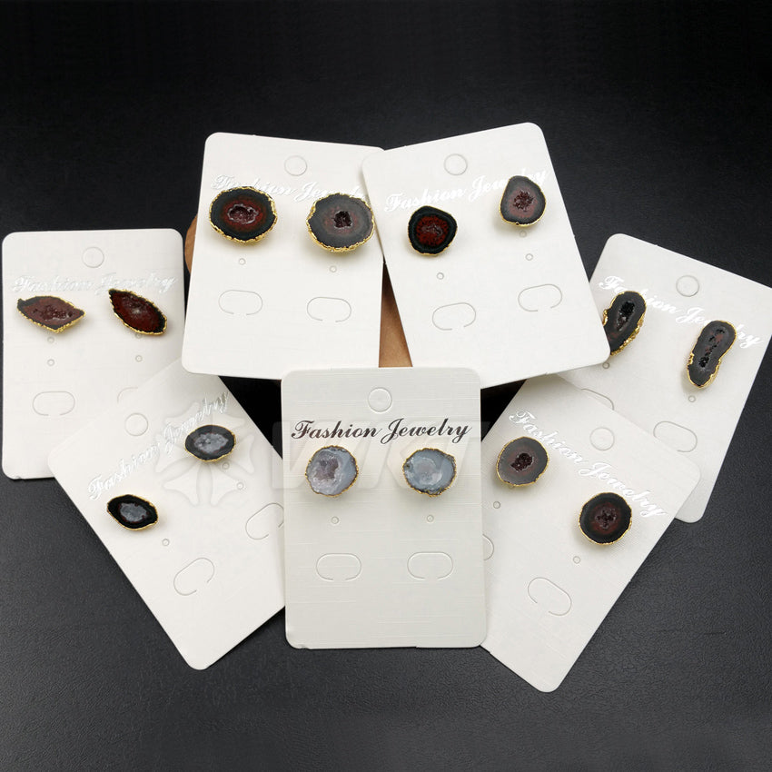 WT-E330 Wholesale Fashion Special Design Generous Natural Stone Earring With 24k Real Gold Plated for Women
